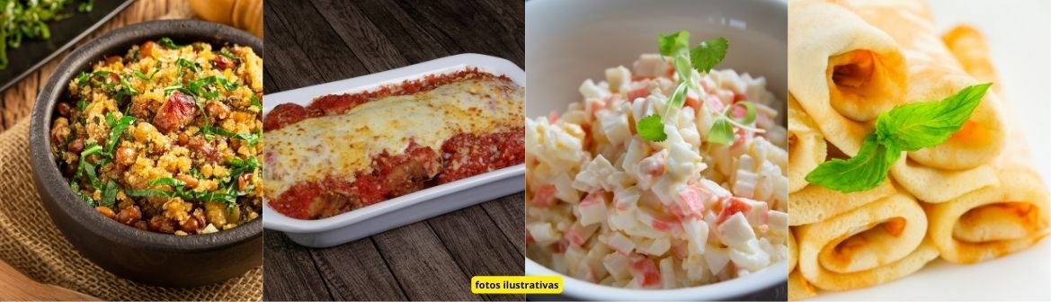 Encomenda de: Feijão Tropeiro, Parmegiana, Maionese e Panquecas